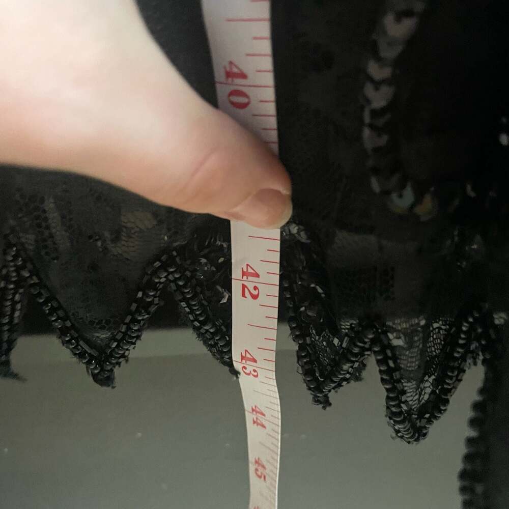 VTG 80s Judith Ann Creations Bead & Sequin Black Drop Waist Cocktail Dress Sz Sm - Picture 13 of 13